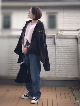 「CONVERSE（コンバース）のconverse コンバース ALL STAR HI オールスター ハイ 3206 BLACK(US)（スニーカー）」を使った、Kay-teeeさん（レディース・150cm）の秋コーディネート