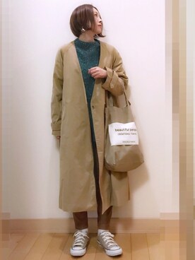「ストリート服が好き」｜「アイテム（トレンチコート）」を使った、Kay-teeeさん（レディース・150cm）の秋コーディネート