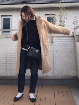 「reca（レカ）のアイテム（チェスターコート）」を使った、Kay-teeeさん（レディース・150cm）の冬コーディネート