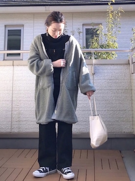 「plage（プラージュ）のアイテム（サロペット/オーバーオール）」を使った、Kay-teeeさん（レディース・150cm）の冬コーディネート