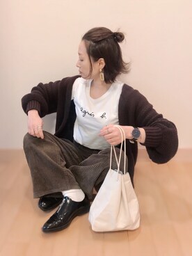 「GOLDY（ゴールディ）のアイテム（リング）」を使った、Kay-teeeさん（レディース・150cm）の冬コーディネート