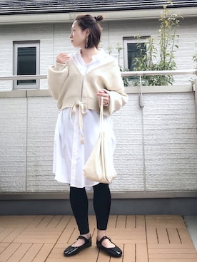 「SVEC（シュベック）のカンフーシューズ kung fu Shoes / ストラップパンプス（バレエシューズ）」を使った、Kay-teeeさん（レディース・150cm）の冬コーディネート