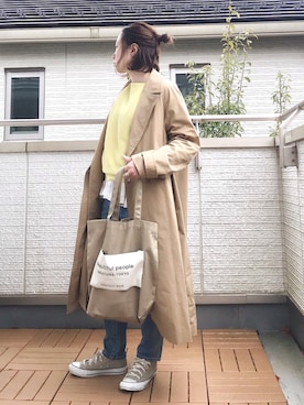 「NOLLEY'S」｜「アイテム（トレンチコート）」を使った、Kay-teeeさん（レディース・150cm）の春コーディネート