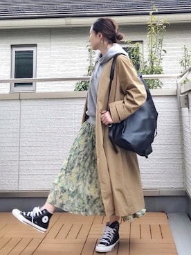 「平成最後のWEARISTAセンバツ」｜「アイテム（トレンチコート）」を使った、Kay-teeeさん（レディース・150cm）の春コーディネート
