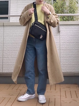 「zozoデニム」｜「アイテム（トレンチコート）」を使った、Kay-teeeさん（レディース・150cm）の春コーディネート