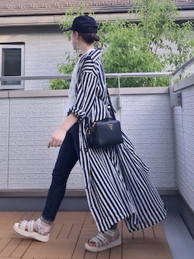 「SHAKA」｜「アイテム（シャツワンピース）」を使った、Kay-teeeさん（レディース・150cm）の夏コーディネート