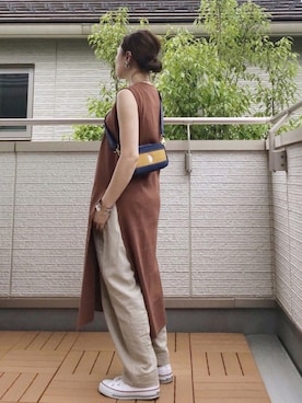 「petitcro（プティクロ）のpetitcro  ワイドバングル PCKB1901001（バングル/リストバンド）」を使った、Kay-teeeさん（レディース・150cm）の夏コーディネート