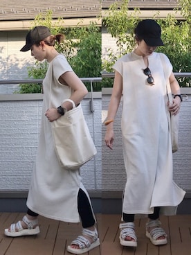 「アイテム（バングル/リストバンド、オレンジ系）」を使った、Kay-teeeさん（レディース・150cm）の夏コーディネート
