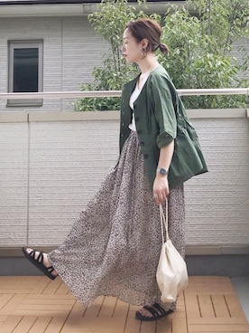 「ぺプラムトップス」｜「アイテム（腕時計）」を使った、Kay-teeeさん（レディース・150cm）の夏コーディネート