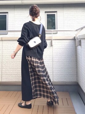 「SVEC（シュベック）のカンフーシューズ kung fu Shoes / ストラップパンプス（バレエシューズ）」を使った、Kay-teeeさん（レディース・150cm）の秋コーディネート