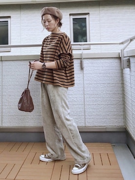 「Traditional Weatherwear」｜「アイテム（ハンチング/ベレー帽）」を使った、Kay-teeeさん（レディース・150cm）の秋コーディネート