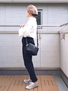 「petitcro（プティクロ）のpetitcro  ワイドバングル PCKB1901001（バングル/リストバンド）」を使った、Kay-teeeさん（レディース・150cm）の秋コーディネート