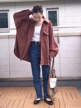 「SVEC（シュベック）のカンフーシューズ kung fu Shoes / ストラップパンプス（バレエシューズ）」を使った、Kay-teeeさん（レディース・150cm）の秋コーディネート