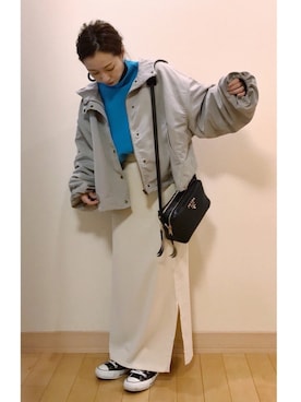 「NOLLEY'S」｜「アイテム（マウンテンパーカー）」を使った、Kay-teeeさん（レディース・150cm）の秋コーディネート