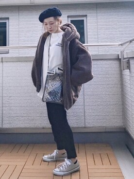 「やっぱりストリートが好き」｜「アイテム（ハンチング/ベレー帽）」を使った、Kay-teeeさん（レディース・150cm）の秋コーディネート