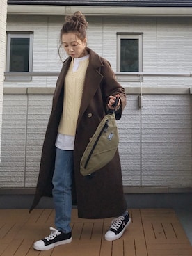 「やっぱりストリートが好き」｜「アイテム（チェスターコート）」を使った、Kay-teeeさん（レディース・150cm）の秋コーディネート