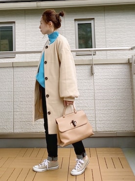 「NOLLEY'S」｜「アイテム（ノーカラージャケット）」を使った、Kay-teeeさん（レディース・150cm）の秋コーディネート