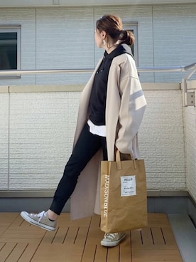 「reca（レカ）のアイテム（チェスターコート）」を使った、Kay-teeeさん（レディース・150cm）の秋コーディネート