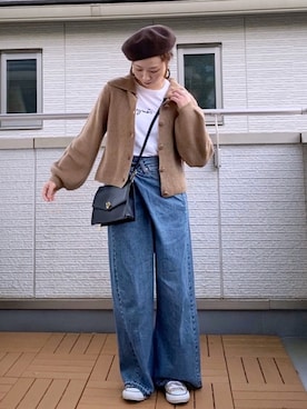 「pairpair」｜「アイテム（帽子）」を使った、Kay-teeeさん（レディース・150cm）の秋コーディネート