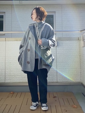 「mercibeaucoup,（メルシーボークー）のアイテム（その他アウター）」を使った、Kay-teeeさん（レディース・150cm）の冬コーディネート