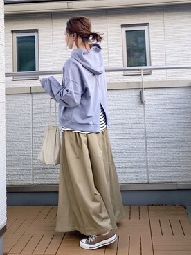 「reca（レカ）のアイテム（パーカー）」を使った、Kay-teeeさん（レディース・150cm）の春コーディネート