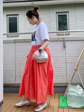 Kay-teeeさんの「【WEB限定】【Gigi】綿シルクロングスカート」を使ったコーディネート