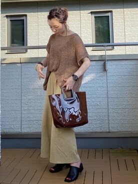 「REAL CUBE（リアルキューブ）のアイテム（バッグ）」を使った、Kay-teeeさん（レディース・150cm）の夏コーディネート