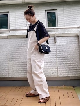 「ミニショルダー」｜「アイテム（サロペット/オーバーオール）」を使った、Kay-teeeさん（レディース・150cm）の夏コーディネート