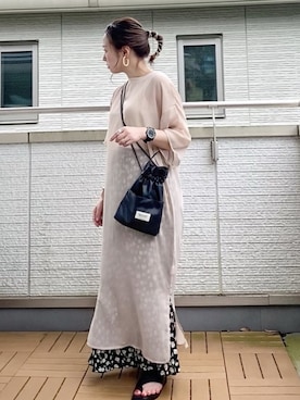 「シアーワンピース」｜「アイテム（腕時計）」を使った、Kay-teeeさん（レディース・150cm）の夏コーディネート