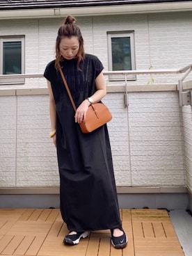 「黒ワンピ」｜Kay-teeeさん（レディース・150cm）の夏コーディネート
