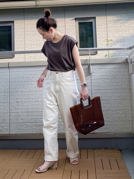 「REAL CUBE（リアルキューブ）のアイテム（バッグ）」を使った、Kay-teeeさん（レディース・150cm）の夏コーディネート