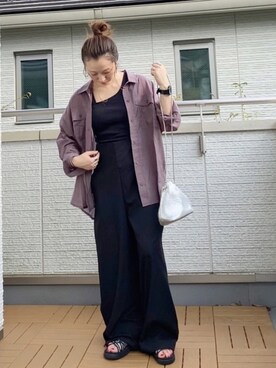 「RECTANGLE」｜「アイテム（オールインワン・サロペット）」を使った、Kay-teeeさん（レディース・150cm）の夏コーディネート