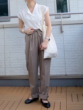 「SVEC（シュベック）のカンフーシューズ kung fu Shoes / ストラップパンプス（バレエシューズ）」を使った、Kay-teeeさん（レディース・150cm）の夏コーディネート