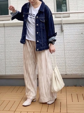 「Chillfar（チルファー）のアイテム（デニムジャケット）」を使った、Kay-teeeさん（レディース・150cm）の秋コーディネート