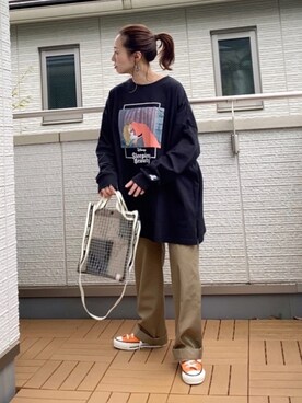 「THE SHINZONE（ザ　シンゾーン）のハイウエストチノパンツ（チノパンツ）」を使った、Kay-teeeさん（レディース・150cm）の秋コーディネート