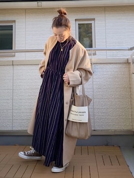 「sakishimatokyo」｜「アイテム（ノーカラージャケット）」を使った、Kay-teeeさん（レディース・150cm）の秋コーディネート