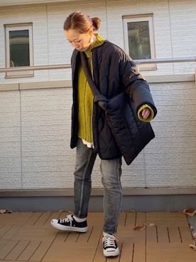 「DHOLIC STYLE（ディーホリックスタイル）のアイテム（その他アウター）」を使った、Kay-teeeさん（レディース・150cm）の冬コーディネート