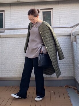 「crie conforto」｜「アイテム（ダウンジャケット/コート）」を使った、Kay-teeeさん（レディース・150cm）の冬コーディネート