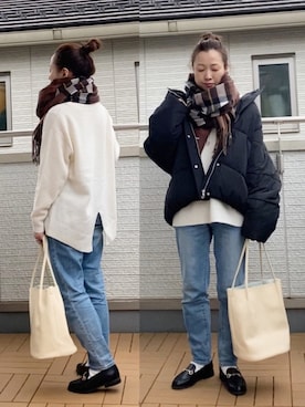 「sakishimatokyo（サキシマトーキョー）のアイテム（ブルゾン）」を使った、Kay-teeeさん（レディース・150cm）の冬コーディネート