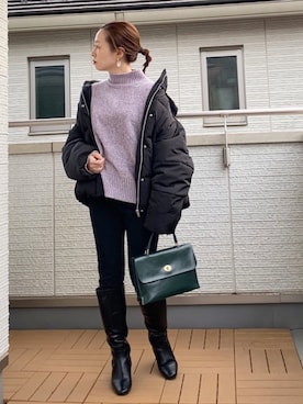 「sakishimatokyo（サキシマトーキョー）のアイテム（ブルゾン）」を使った、Kay-teeeさん（レディース・150cm）の冬コーディネート