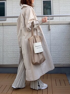 「sakishimatokyo（サキシマトーキョー）のアイテム（チェスターコート）」を使った、Kay-teeeさん（レディース・150cm）の冬コーディネート
