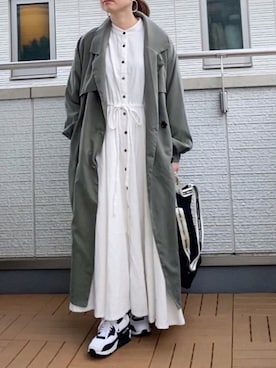 「kutir（クティール）のアイテム（トレンチコート）」を使った、Kay-teeeさん（レディース・150cm）の冬コーディネート
