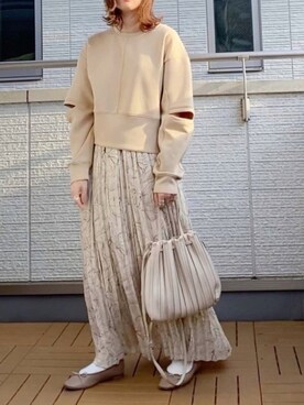 「RECTANGLE」｜「アイテム（ハンドバッグ）」を使った、Kay-teeeさん（レディース・150cm）の春コーディネート