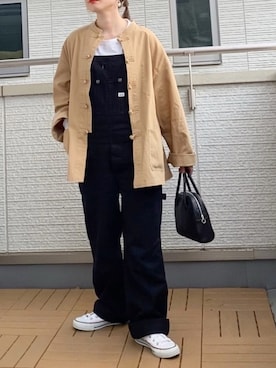 「sakishimatokyo（サキシマトーキョー）のアイテム（ノーカラージャケット）」を使った、Kay-teeeさん（レディース・150cm）の春コーディネート