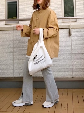 「sakishimatokyo（サキシマトーキョー）のアイテム（ノーカラージャケット）」を使った、Kay-teeeさん（レディース・150cm）の春コーディネート