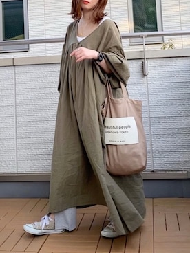 「MAMACASAR（ママカサル）のアイテム」を使った、Kay-teeeさん（レディース・150cm）の春コーディネート