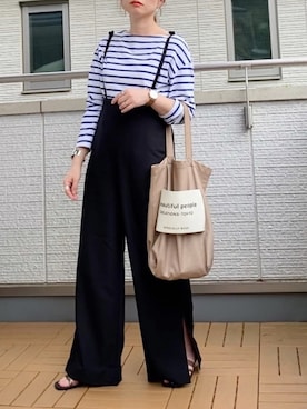 「sakishimatokyo（サキシマトーキョー）のアイテム（パンツ）」を使った、Kay-teeeさん（レディース・150cm）の春コーディネート