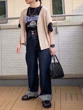 「DHOLIC STYLE（ディーホリックスタイル）のアイテム（ベスト）」を使った、Kay-teeeさん（レディース・150cm）の春コーディネート
