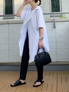 「sakishimatokyo」｜「アイテム（スラックス）」を使った、Kay-teeeさん（レディース・150cm）の夏コーディネート