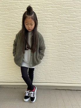 「おんなのこコーデ」｜「アイテム（その他アウター）」を使った、ちこねこあこさん（キッズ・123cm）の冬コーディネート
